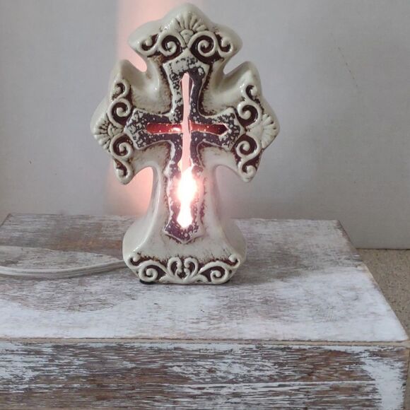 👍 Ceramic Cross Nightlight Perfect. C7 - Picture 1 of 6